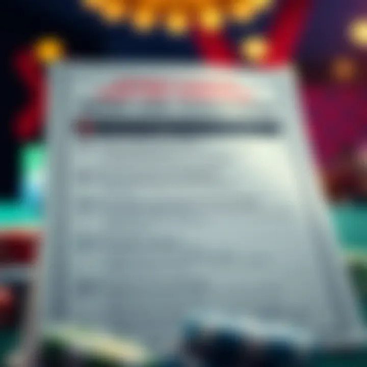 Graphic depicting a checklist of terms and conditions associated with casino bonuses for Australian players