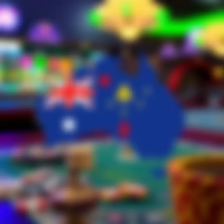 Illustration of Australian map with legal symbols highlighting responsible gambling regulations