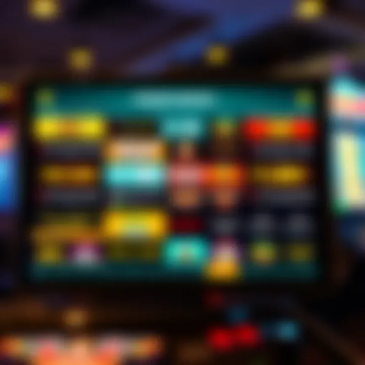 Collection of online pokies bonus types and terms displayed on a digital screen