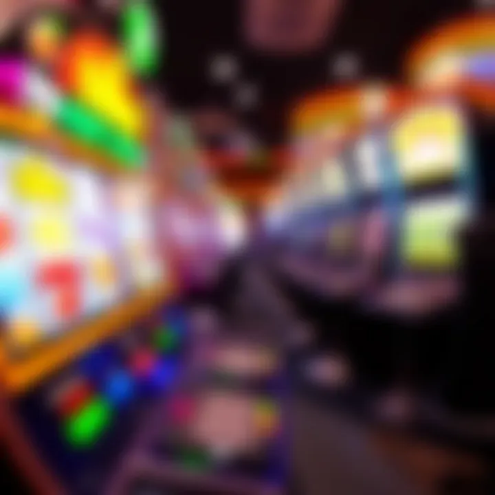 Colorful online pokies games interface with various slot machine icons and symbols