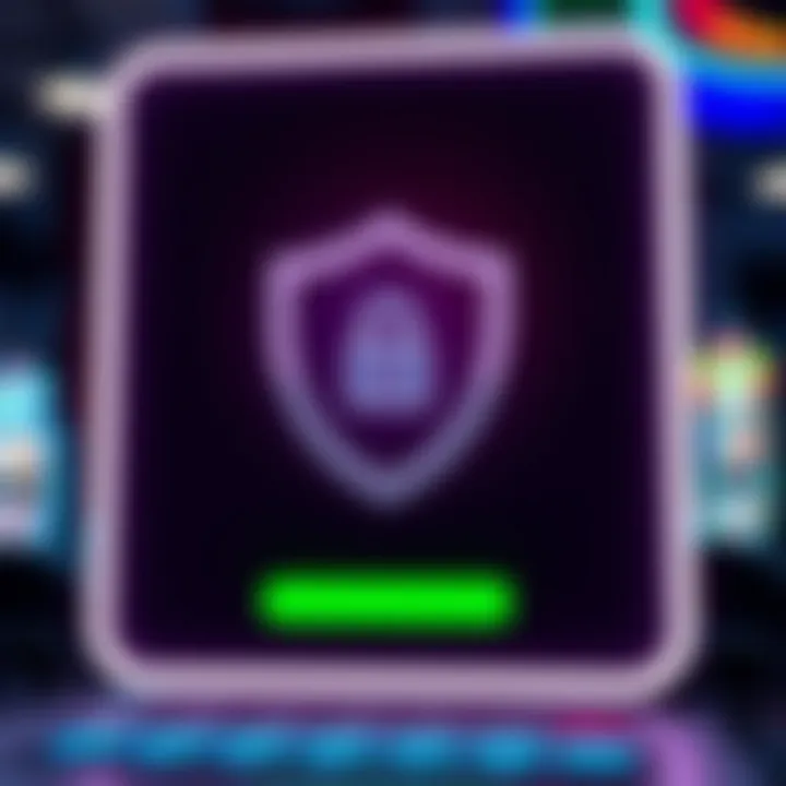 Secure online casino login with shield icon representing protection and privacy