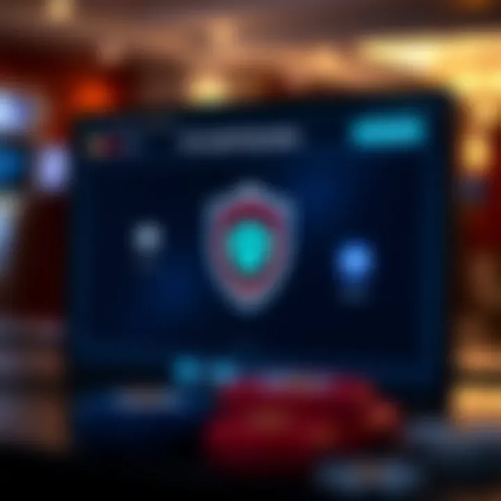 Secure Payment and Safety Features at 22 Rocket Casino Secure online payment methods displayed on a digital screen with a shield icon symbolizing safety