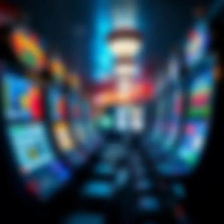 Illustration of gambling machines with Australian currency notes