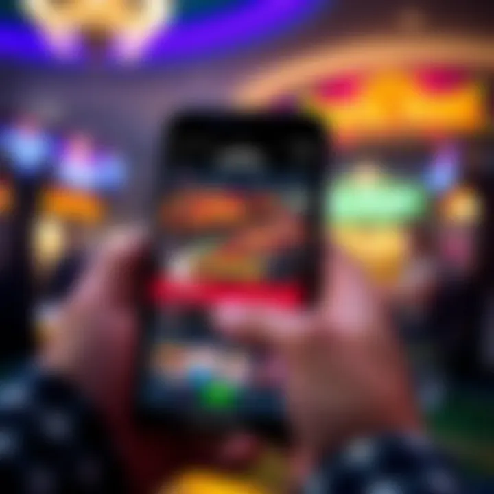 Mobile device displaying a secure casino app with Australian payment options