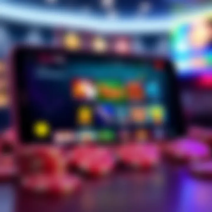 Mobile device displaying RocketPlay Mobile Casino interface with colorful game icons