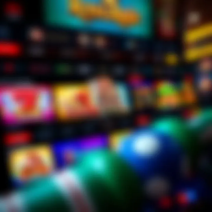 Colorful online casino interface showcasing Royal Reels sister sites with various gaming options