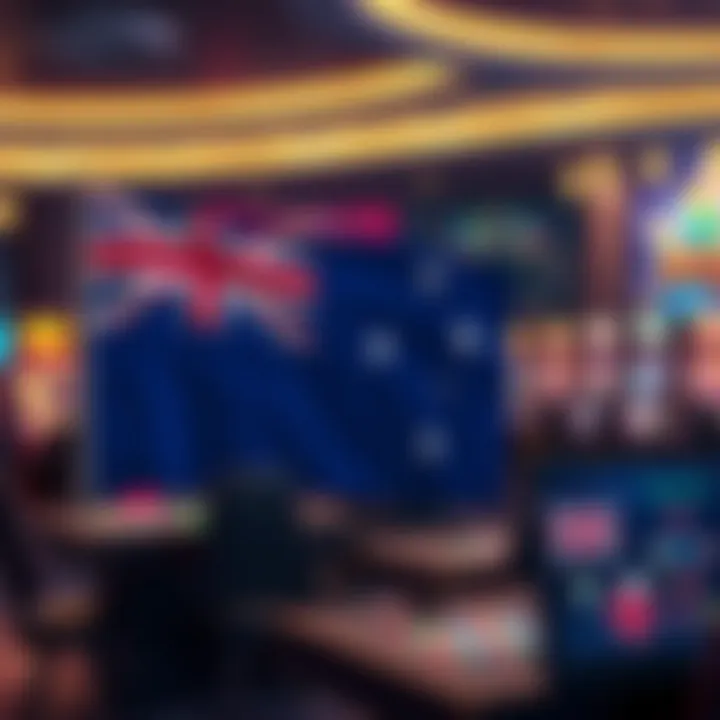 Illustration of secure online casino environment with Australian flag