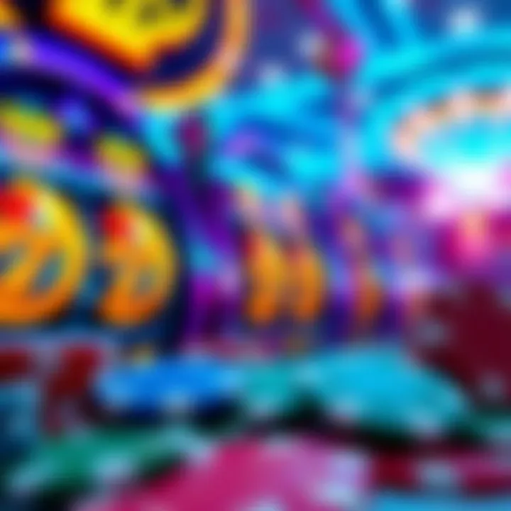 Colorful casino chips and glowing slot machine reels symbolizing bonus rewards