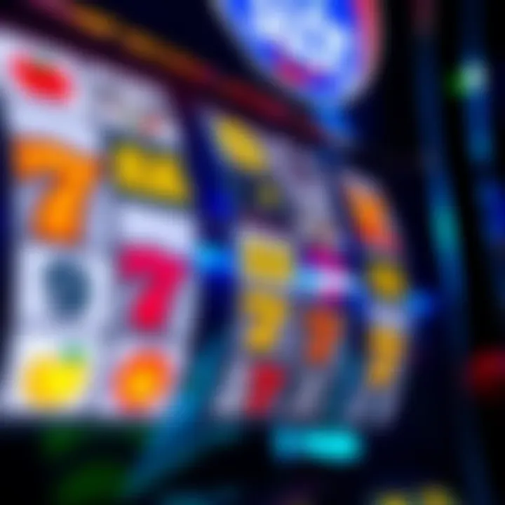Illustration of slot machine reels showing various symbols and payout lines
