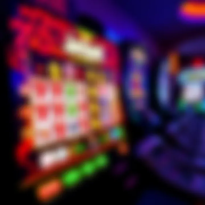 Colorful online casino game screen showing slot reels and poker cards