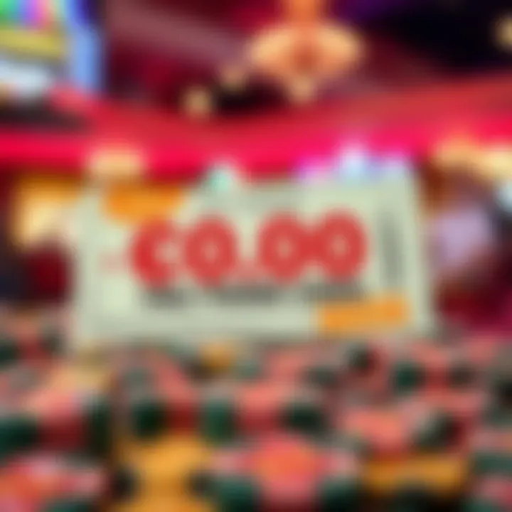 Illustration of a digital coupon with casino-themed icons representing bonus rewards and promo codes