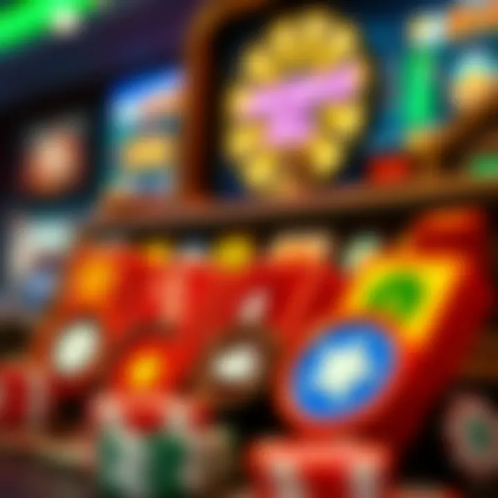 Colorful icons representing benefits like bonuses and secure payments on a gaming site