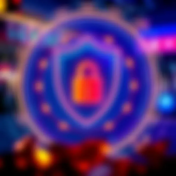 Safety Measures and Player Protection at Jackpot Jill Illustration of digital shield and lock symbolizing robust online casino protection