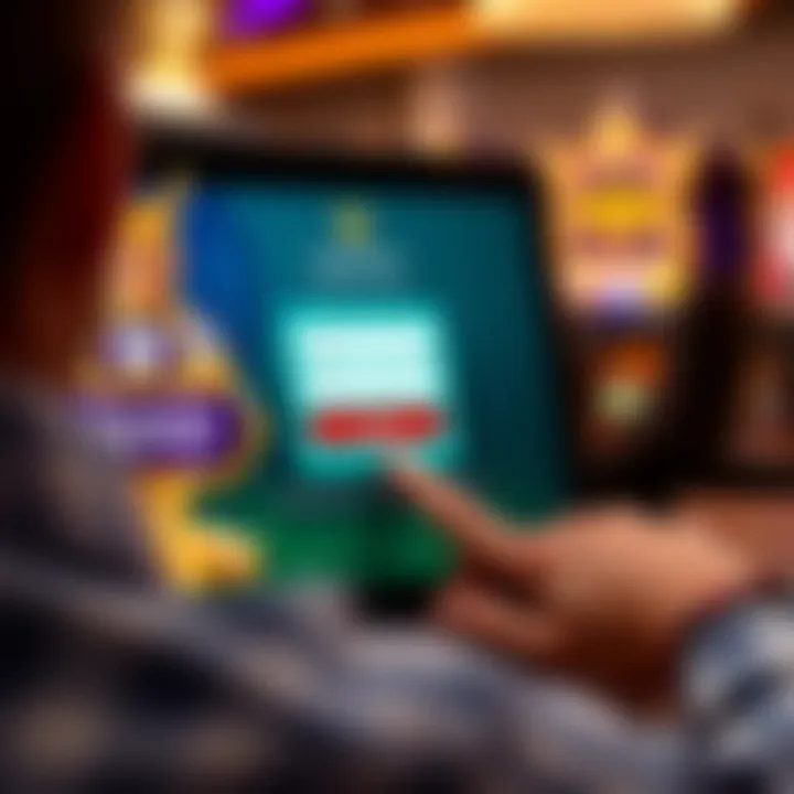 User entering login credentials on Royal Reels casino platform