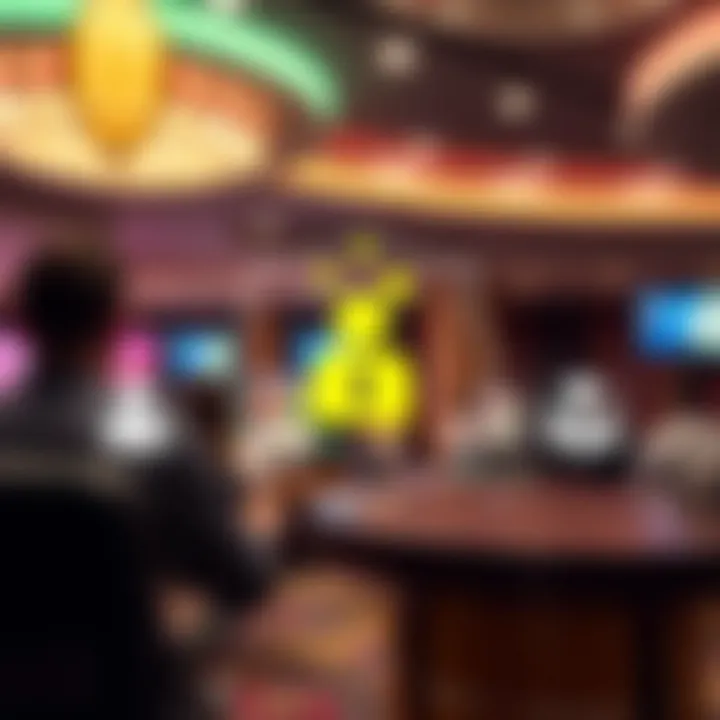 Graphic representing secure online transactions and customer support icons for casinos