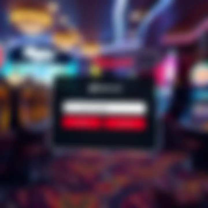 Secure login interface for national casino with password and username fields