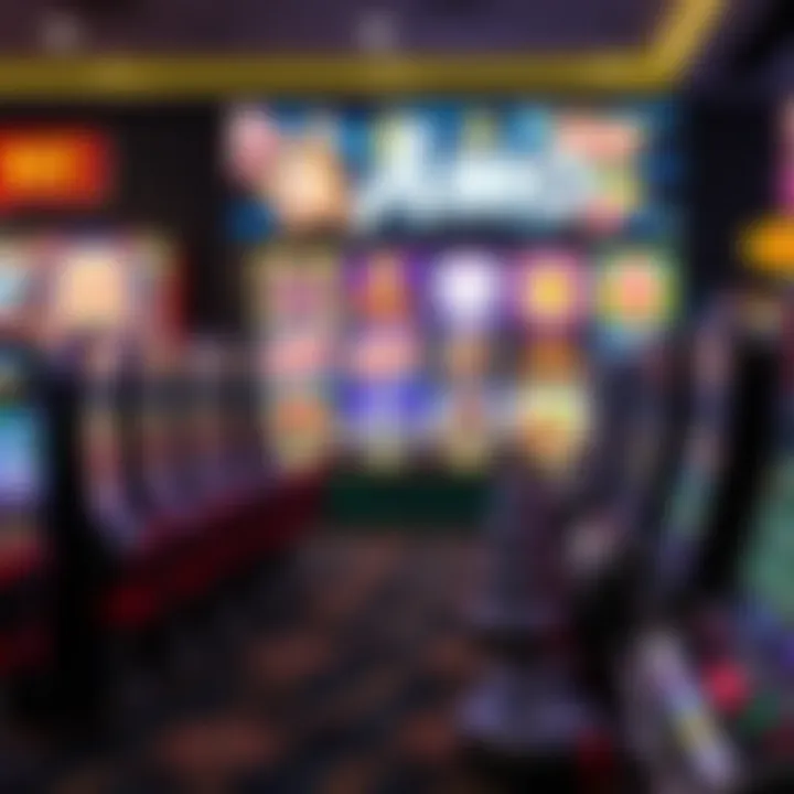 Colorful casino game interface showcasing a variety of slot machines and table games on a digital platform