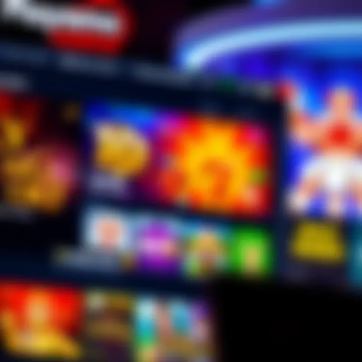 Colorful online casino interface showcasing diverse slot games and live dealer options