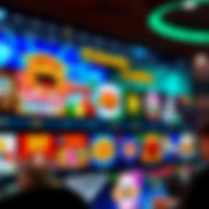 Colorful online casino interface showcasing a variety of popular slot games with vibrant graphics