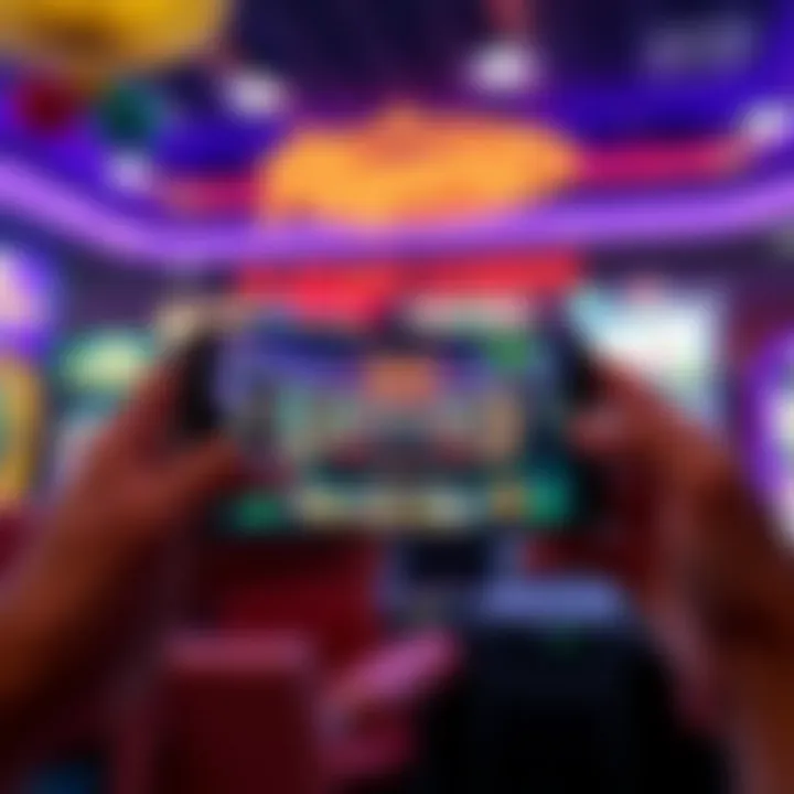Mobile phone displaying Playamo Casino app showcasing live games and user-friendly layout