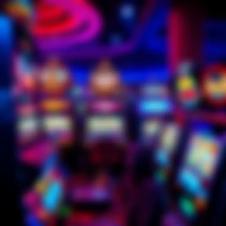 Vibrant Slot Games at Playamo Casino Colorful casino slot machines with bright lights and symbols