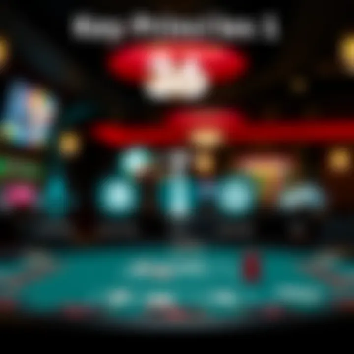 Illustration of responsible gambling concepts with symbols of balance, alerts, and safe play