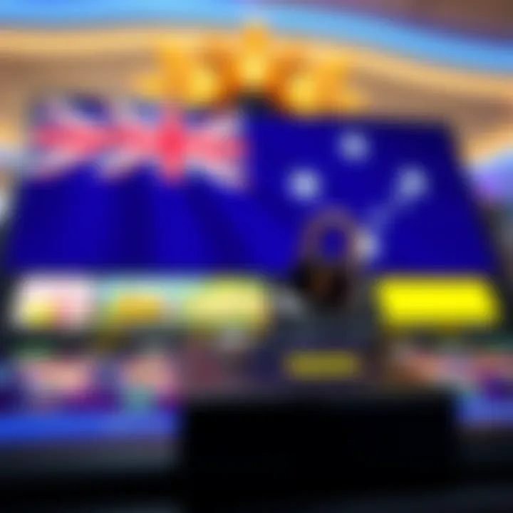 Safe and secure online casino platform with Australian flag and digital security icons