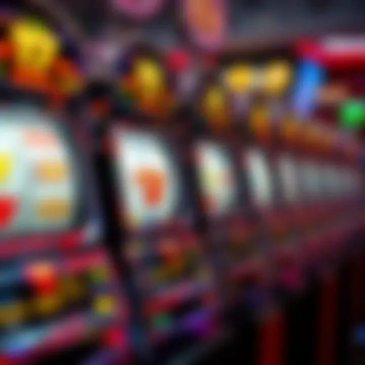 Detailed view of a classic pokies machine interface with spinning reels and bright symbols