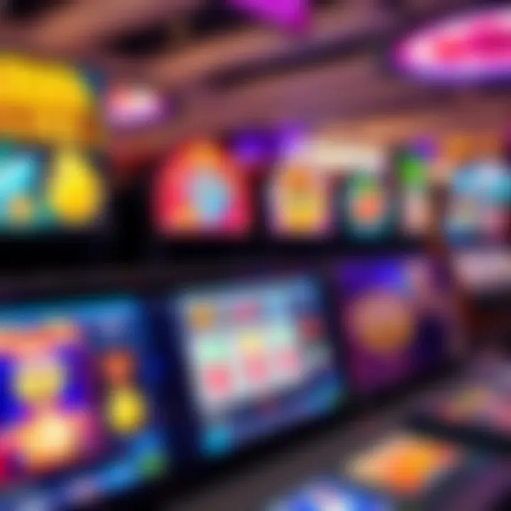 Various colorful online pokies games displayed on a digital casino platform