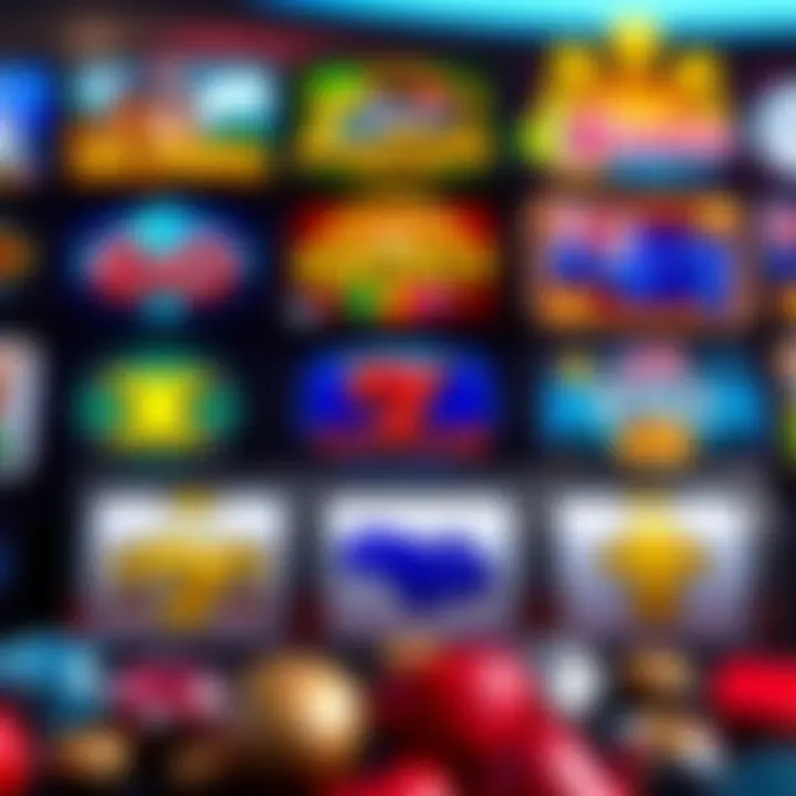 Collection of popular online pokies game icons with Australian themed graphics