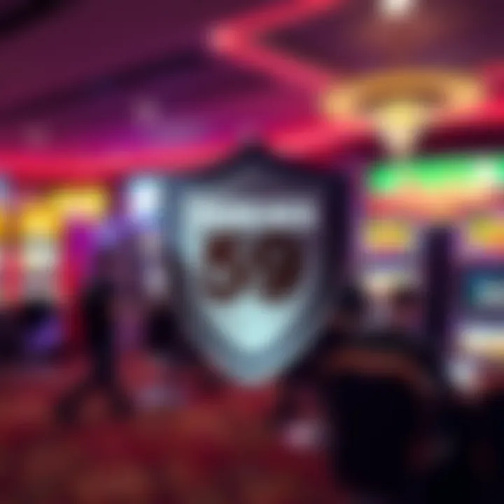 Secure online gambling environment with shield icon representing licensing and player protection measures