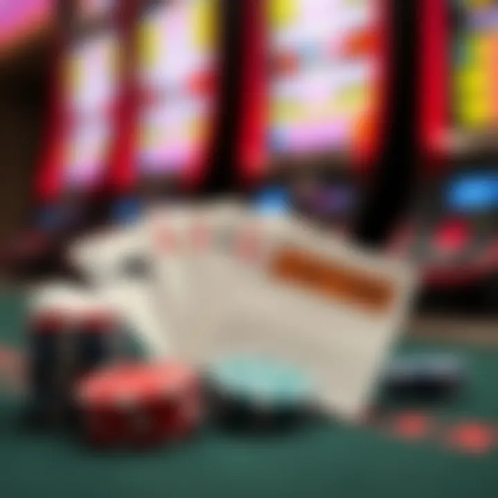 Safe and responsible gambling concept with poker chips and cautionary notes