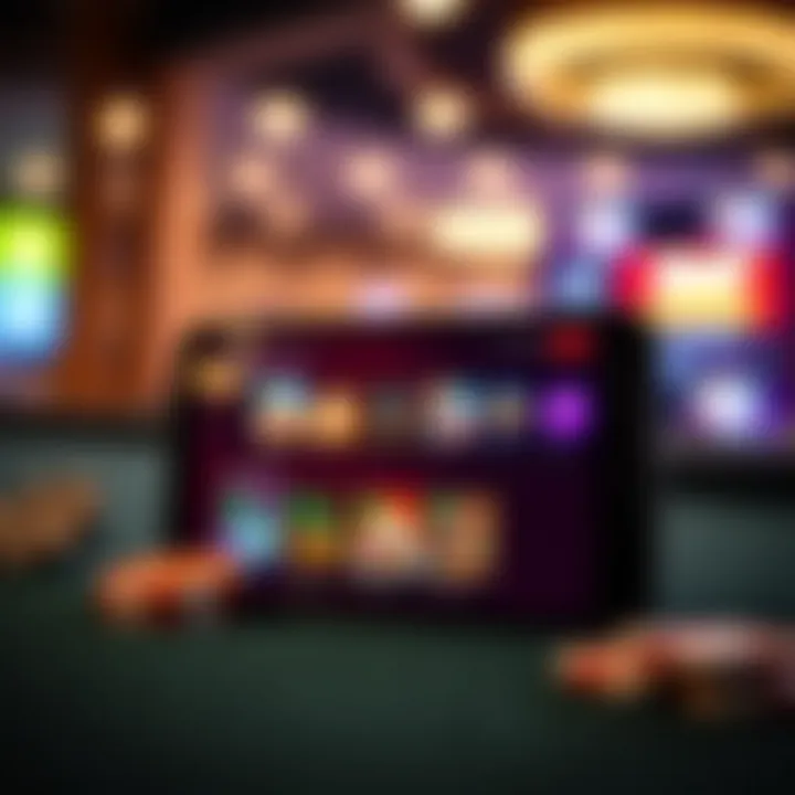 Mobile device displaying Ricky Casino app interface with game options and navigation menu