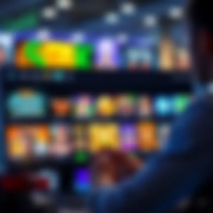 User browsing a variety of online casino games on a desktop screen
