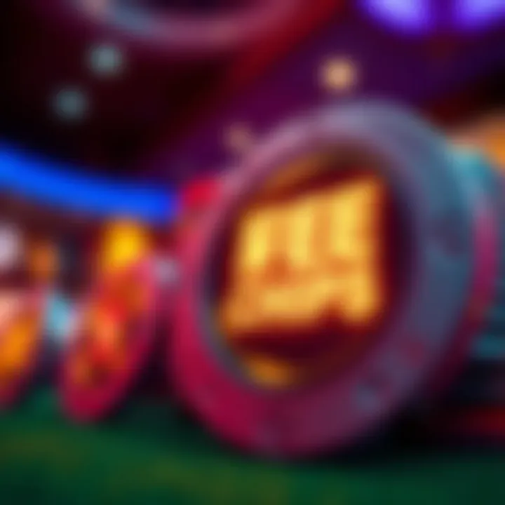 Illustration of a casino chip glowing with a bonus symbol highlighting free chips offer