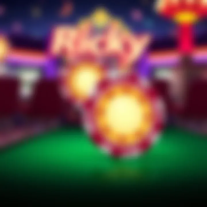 Visual Representation of Ricky Casino Free Chip Promotions Illustration showing virtual casino chips with a glowing effect symbolizing free chip offers at Ricky Casino