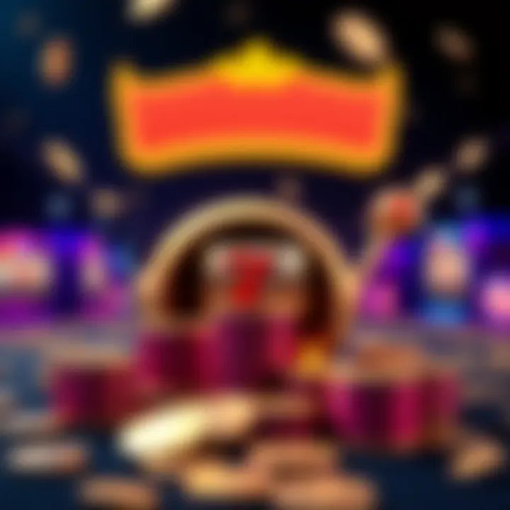 Illustration of game symbols and coins representing free spins and bonus rewards at Ricky Casino