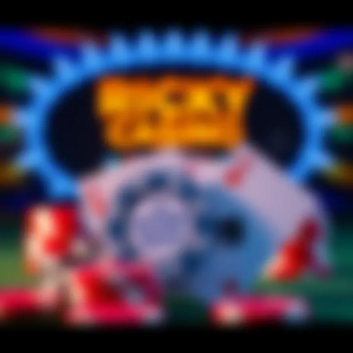 Illustration showing a casino chip and playing cards symbolizing no deposit bonus at Ricky Casino