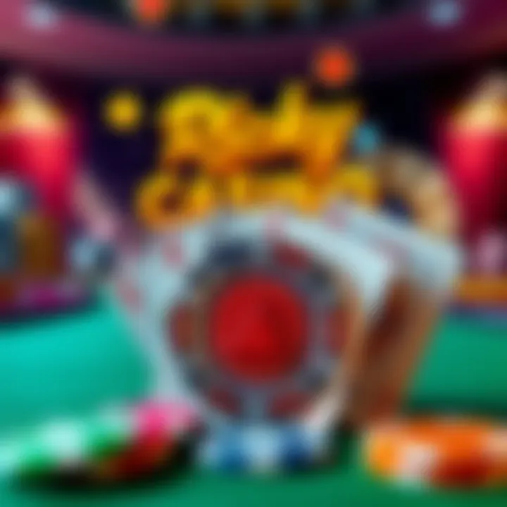 Colorful casino chips and playing cards representing Ricky Casino's no deposit bonus offer