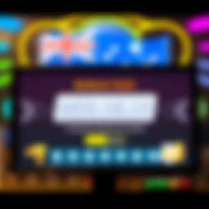 Illustration of a casino bonus code displayed on a digital screen with Australian symbols in the background