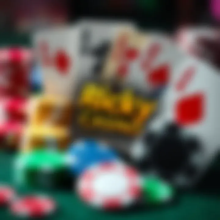 Colorful casino chips and playing cards representing online casino bonuses