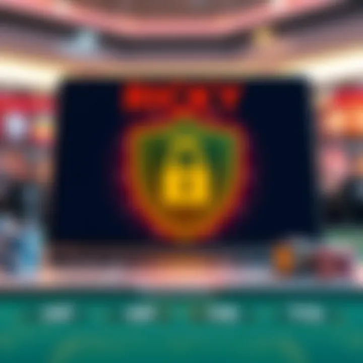 Secure online casino platform with digital shield symbolizing protection and trust