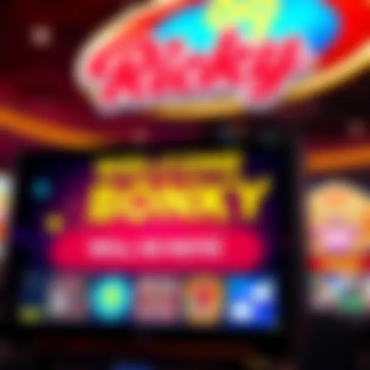 Ricky Casino Welcome Bonus Offer Display Ricky Casino welcome bonus offer displayed on a digital screen with colorful casino icons