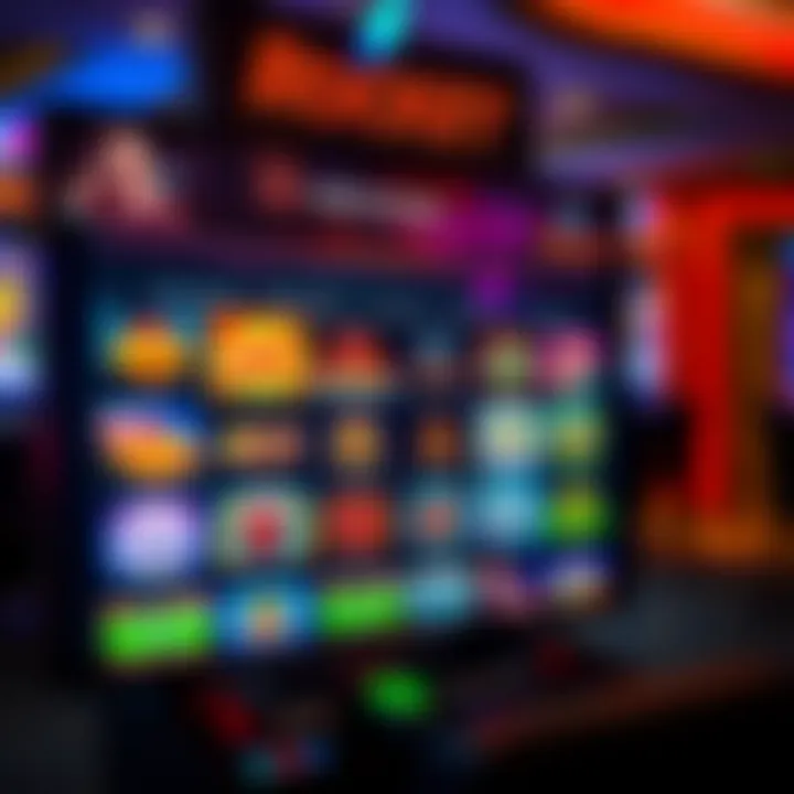 Colorful Rocket Casino game selection screen with various slot games