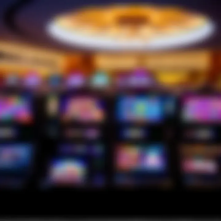 Online casino interface showing a variety of slot machine games with colorful graphics