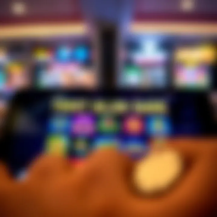 Variety of casino games displayed on a digital device screen