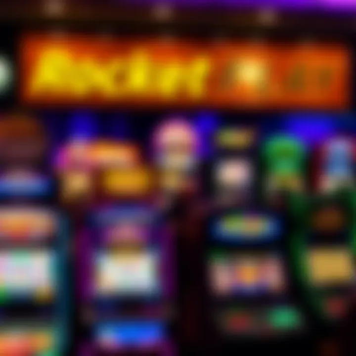 Colorful online casino game selection showing slot machines and card games