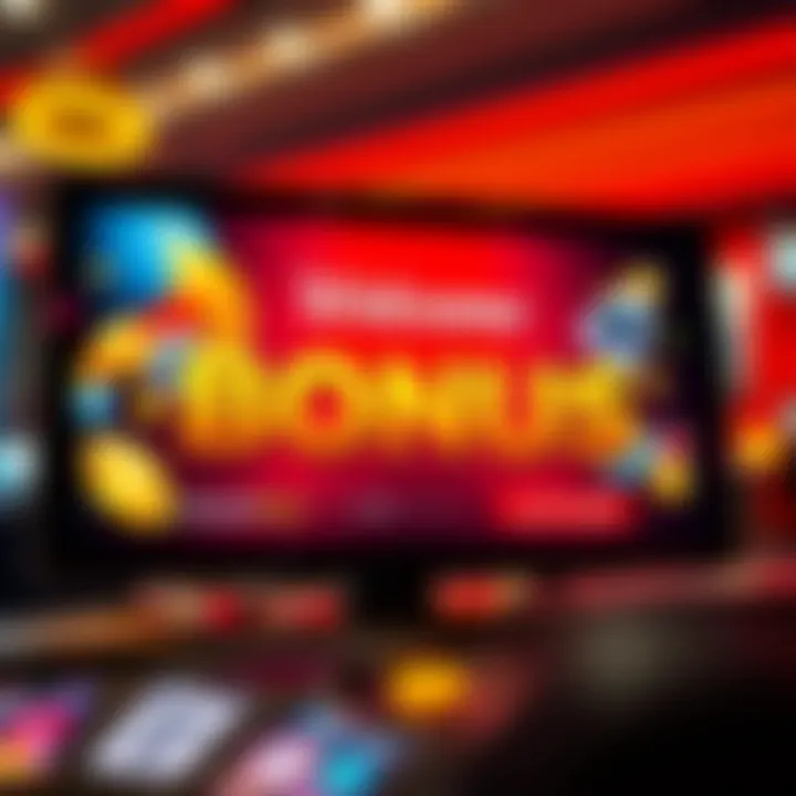 RocketPlay Casino Welcome Bonus Overview Digital casino welcome bonus offer displayed on a vibrant user interface