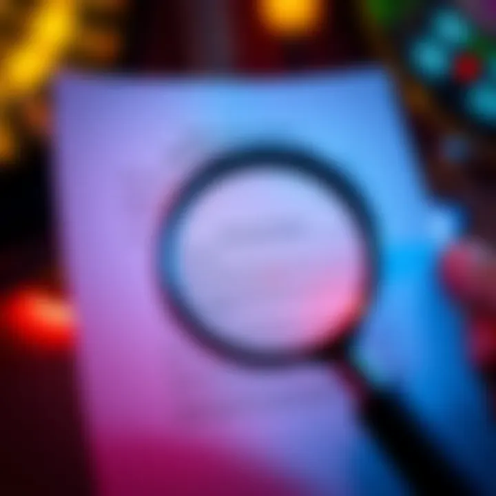 Graphic depicting terms and conditions document with a magnifying glass focusing on key points