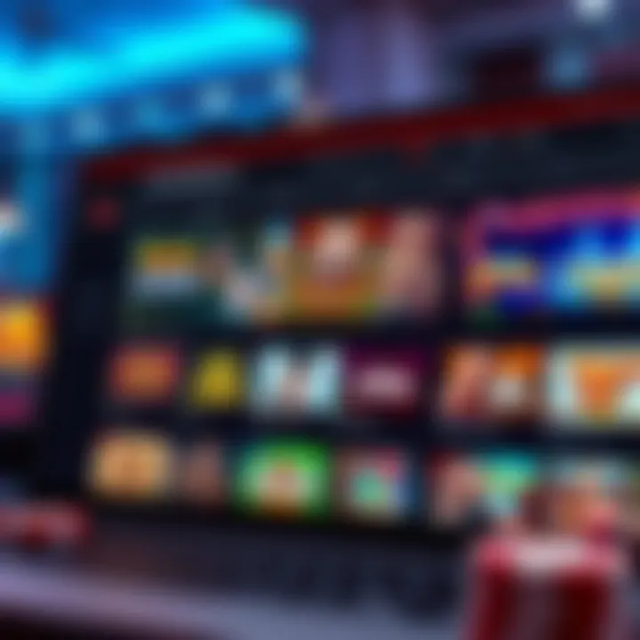 Online casino interface showing a variety of game options and secure features